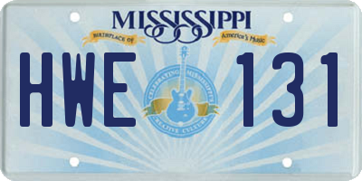 MS license plate HWE131
