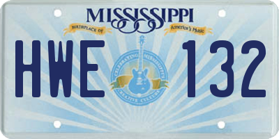 MS license plate HWE132