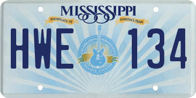 MS license plate HWE134