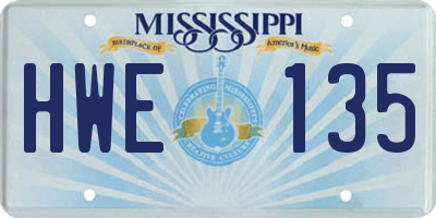 MS license plate HWE135