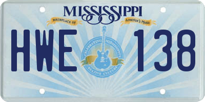 MS license plate HWE138