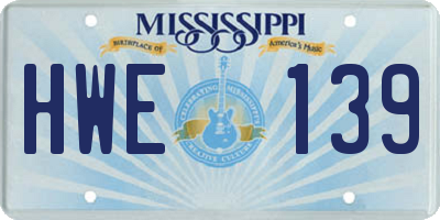 MS license plate HWE139