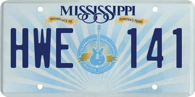 MS license plate HWE141