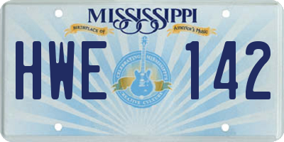MS license plate HWE142
