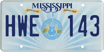 MS license plate HWE143