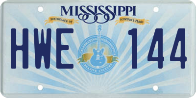 MS license plate HWE144