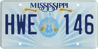 MS license plate HWE146