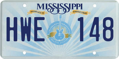 MS license plate HWE148