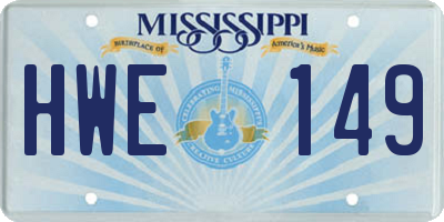MS license plate HWE149