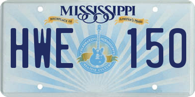 MS license plate HWE150