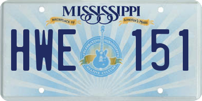 MS license plate HWE151