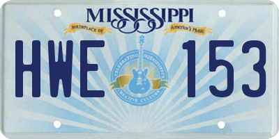 MS license plate HWE153