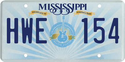 MS license plate HWE154