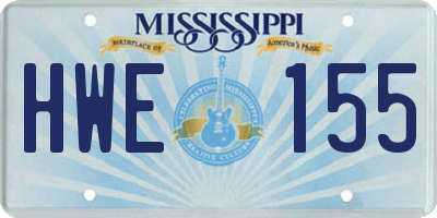 MS license plate HWE155