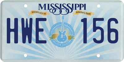 MS license plate HWE156