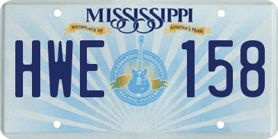 MS license plate HWE158