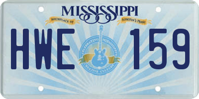 MS license plate HWE159