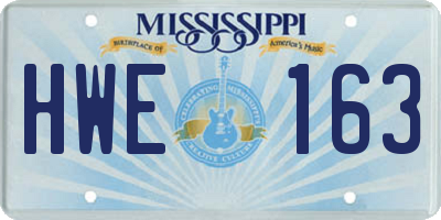 MS license plate HWE163