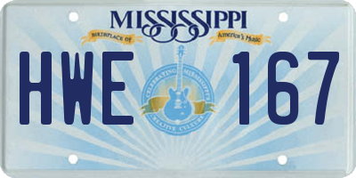 MS license plate HWE167