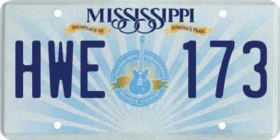 MS license plate HWE173