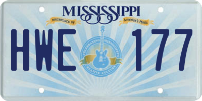 MS license plate HWE177