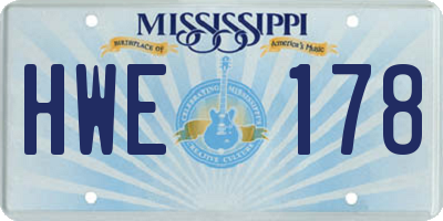 MS license plate HWE178