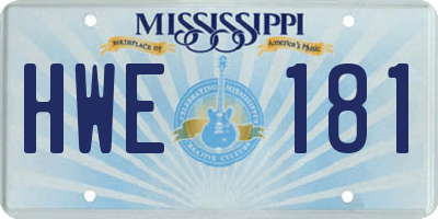 MS license plate HWE181