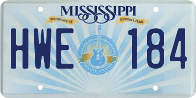 MS license plate HWE184