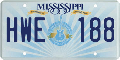MS license plate HWE188