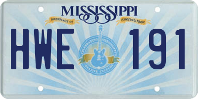 MS license plate HWE191