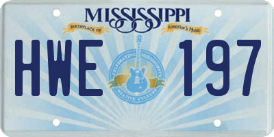 MS license plate HWE197
