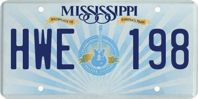 MS license plate HWE198