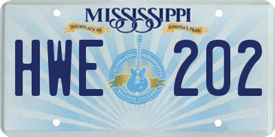 MS license plate HWE202
