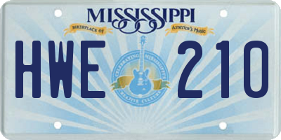 MS license plate HWE210