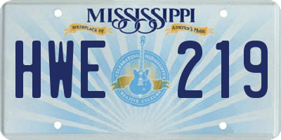 MS license plate HWE219