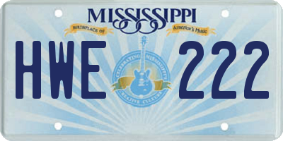 MS license plate HWE222