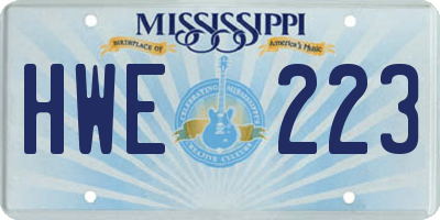 MS license plate HWE223