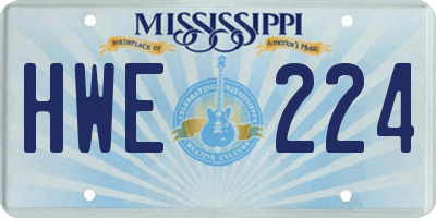 MS license plate HWE224