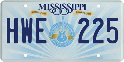 MS license plate HWE225