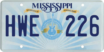 MS license plate HWE226