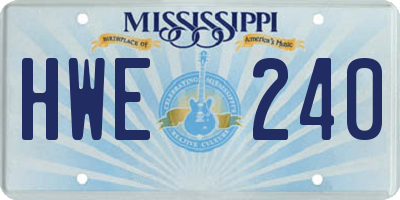 MS license plate HWE240