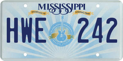 MS license plate HWE242