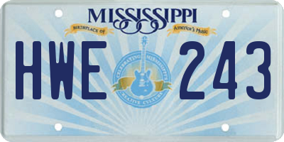 MS license plate HWE243