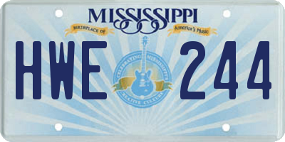 MS license plate HWE244