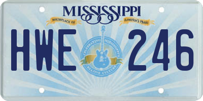 MS license plate HWE246