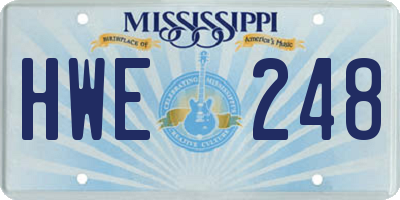 MS license plate HWE248