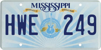 MS license plate HWE249