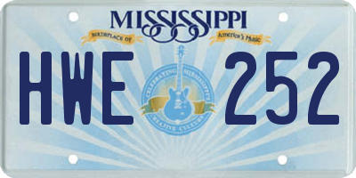 MS license plate HWE252