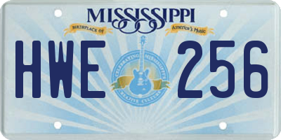 MS license plate HWE256