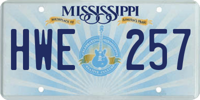 MS license plate HWE257